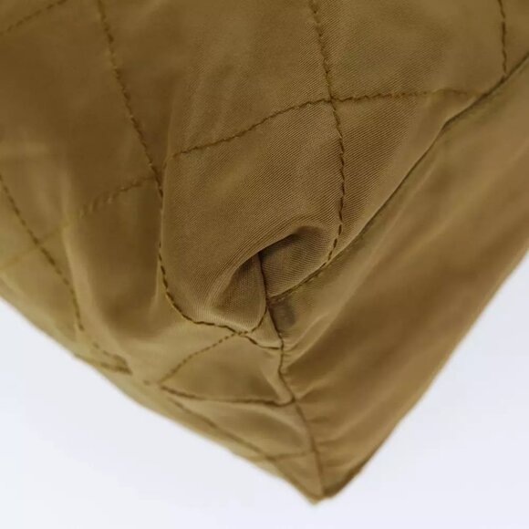 PRADA Quilted Chain Shoulder Bag Nylon Beige Auth ki4426 - Picture 4 of 16